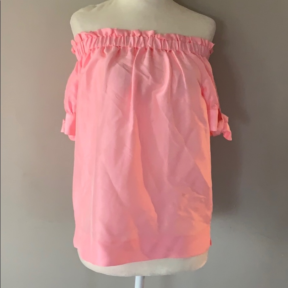J. Crew Off the Shoulder Pink Top